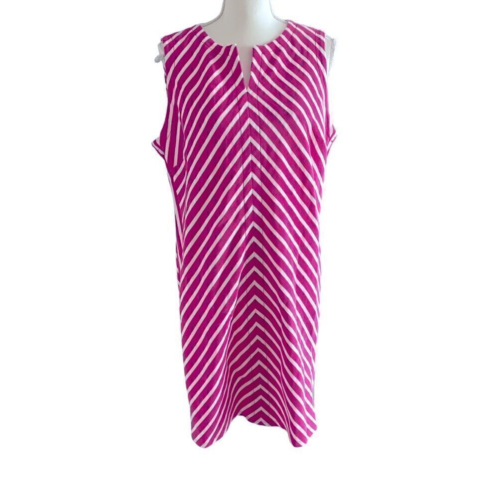 Talbots Pink Stripe Dress Petite XL NWT